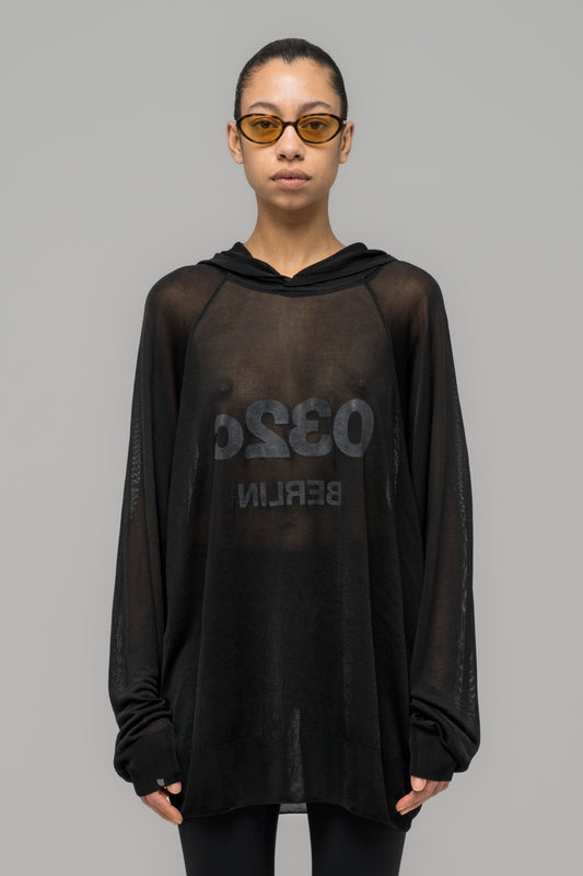 "SELFIE" TRANSLUCENT HOODED KNIT