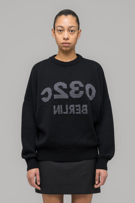 "SELFIE" SWEATER BLACK/BLACK MELANGE
