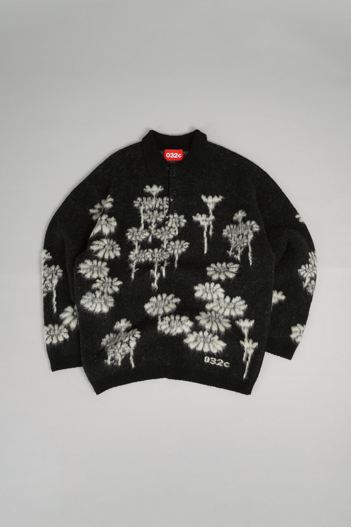"MELTING DAISIES" KNIT LS POLO SHIRT - 032c