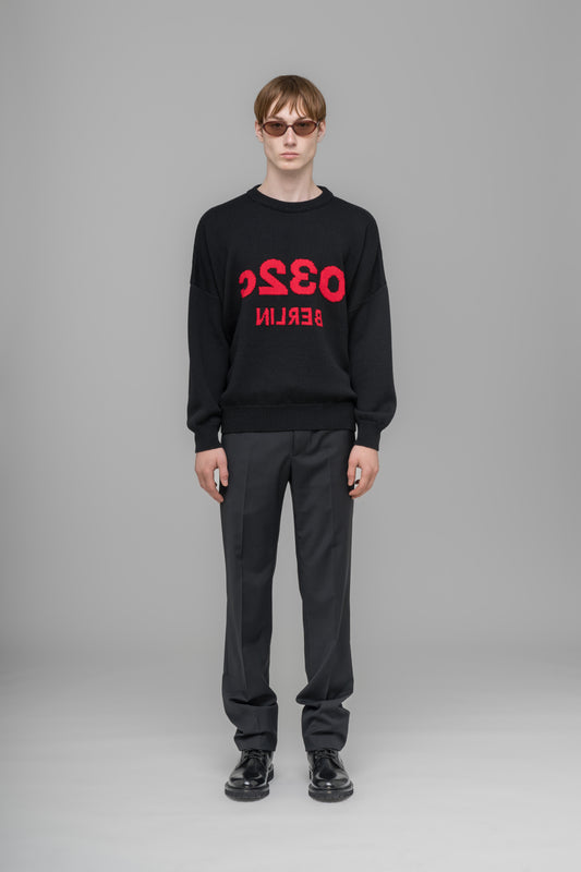 "SELFIE" SWEATER BLACK&RED