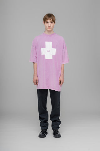 "POINT ZERO" OVERSIZED T-SHIRT FADED PINK