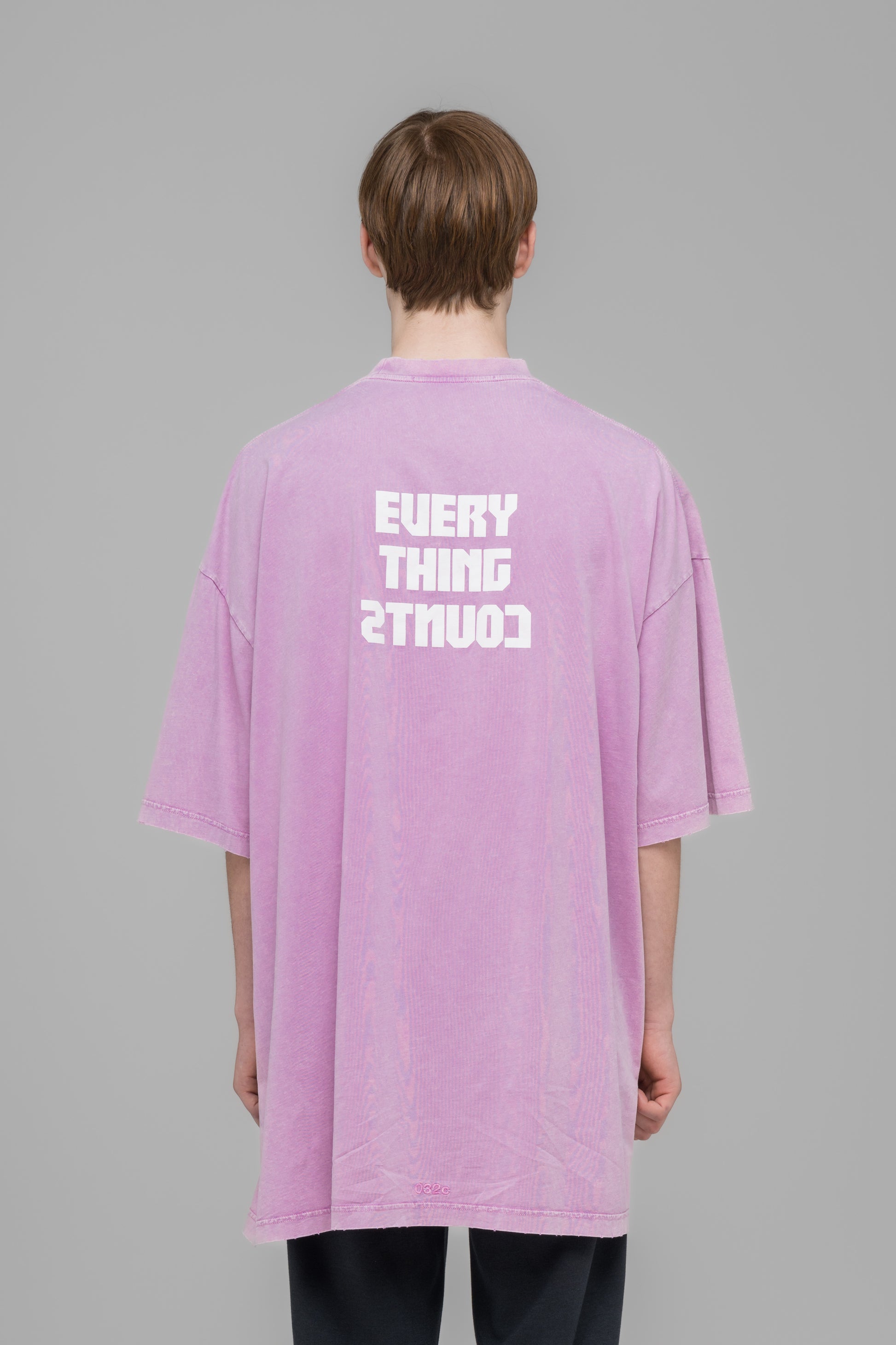 "POINT ZERO" OVERSIZED T-SHIRT FADED PINK