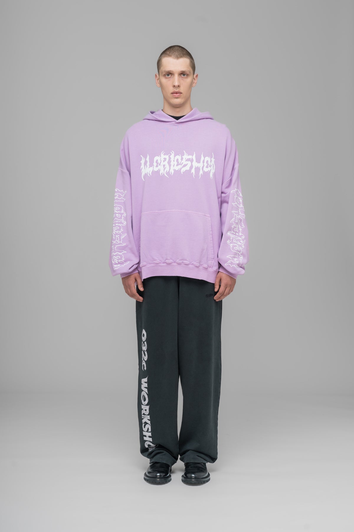 "FAITHLESS" OVERSIZED HOODIE FADED PINK