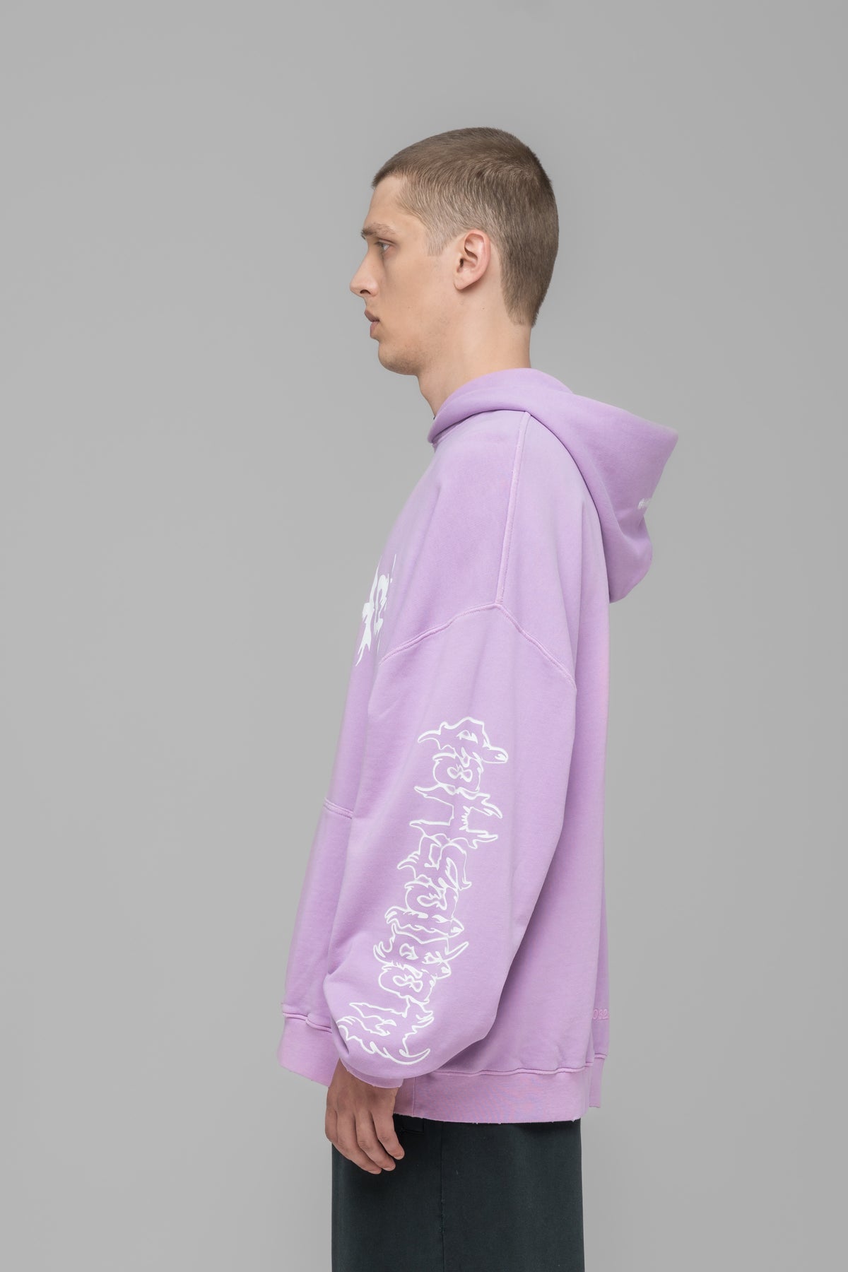 "FAITHLESS" OVERSIZED HOODIE FADED PINK