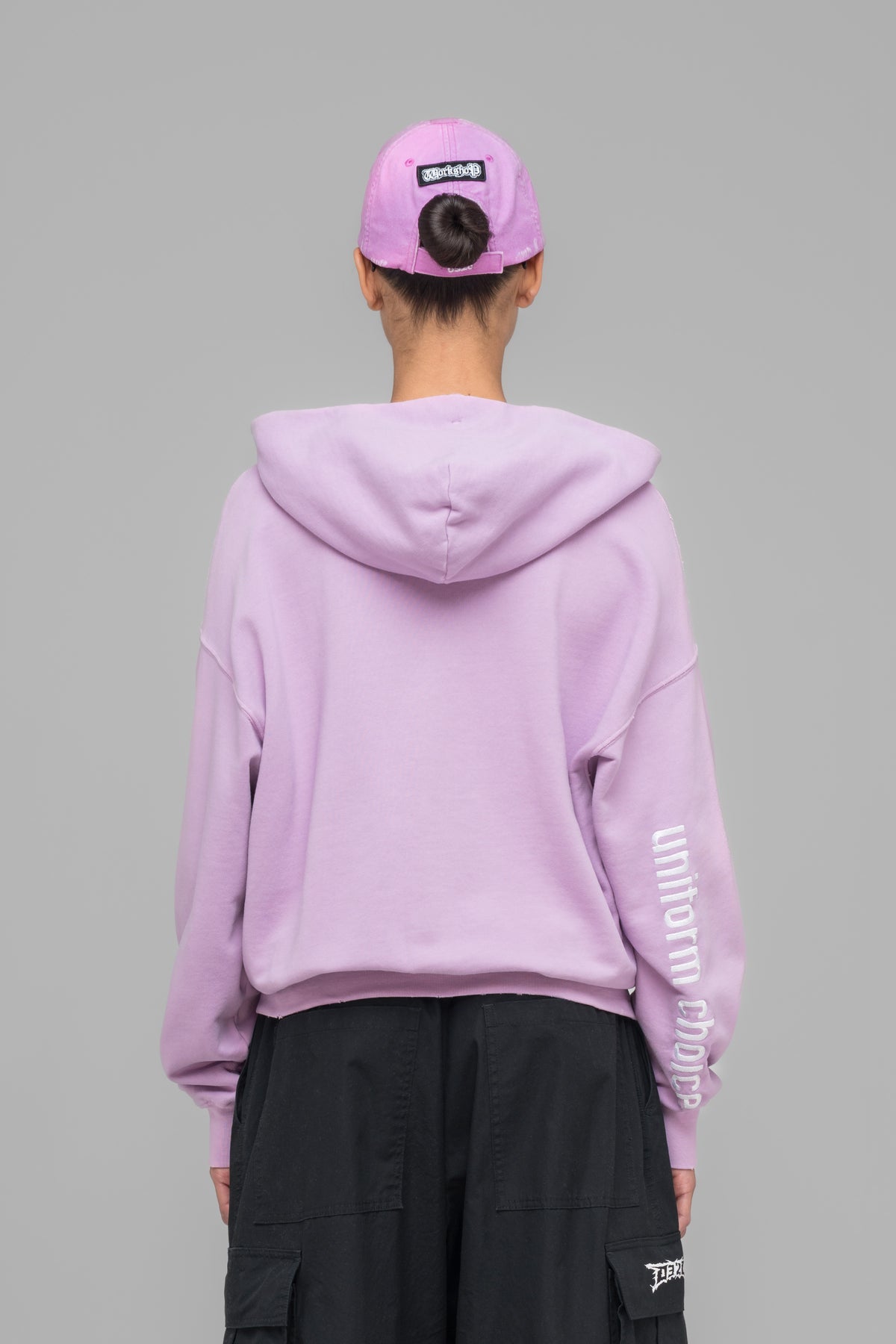 "ROUTINE" ZIP HOODIE FADED PINK