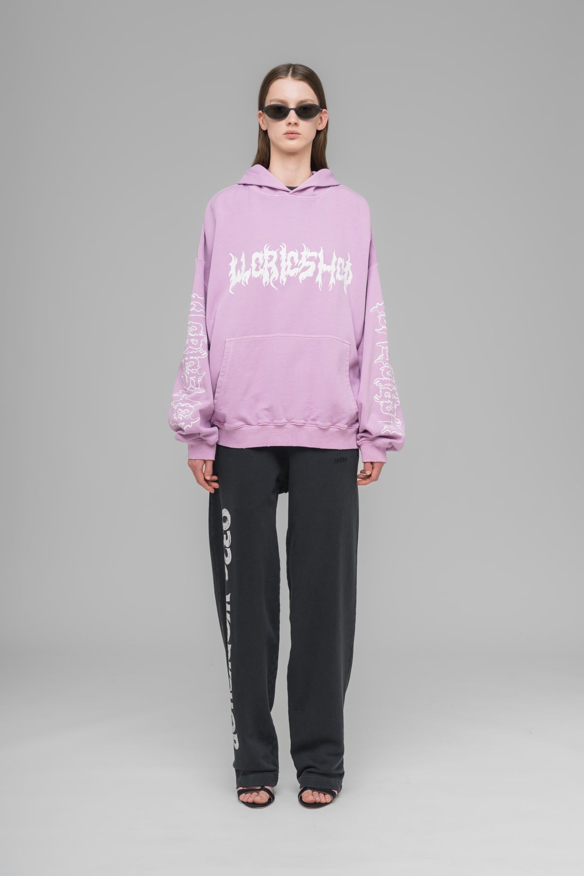 "FAITHLESS" OVERSIZED HOODIE FADED PINK