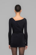 DRAPED "SWAN" MINI DRESS