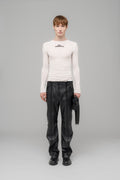 "SINGULAR" LEATHER ZIP TROUSERS