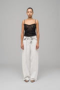 "DOWN TO EARTH" WIDE LEG JEAN WASHED GREY