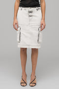 "MY OWN MIND" FRAYED DENIM SKIRT