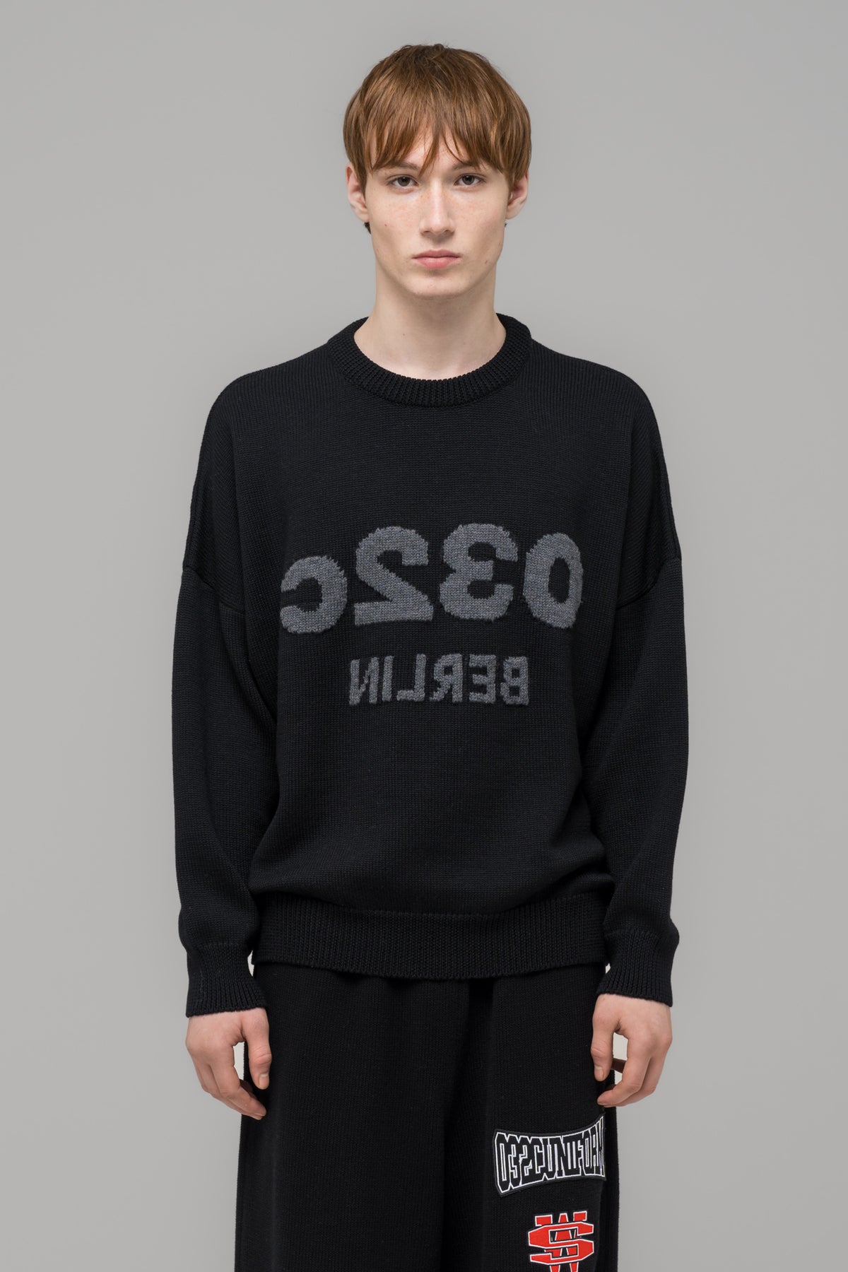 "SELFIE" SWEATER BLACK/BLACK MELANGE