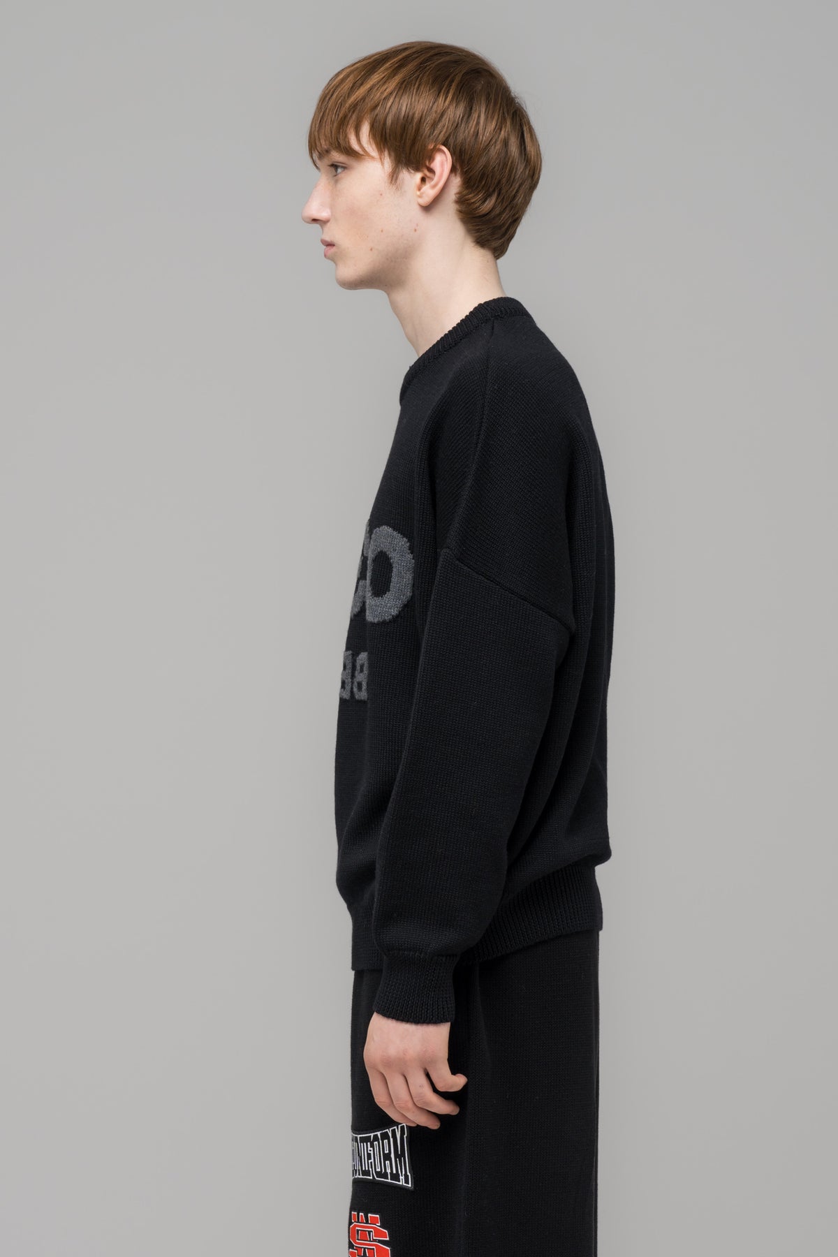 "SELFIE" SWEATER BLACK/BLACK MELANGE