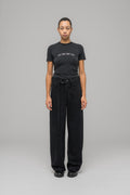 "DOWN TO EARTH" WIDE LEG JEAN WASHED BLACK