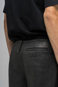 LEATHER WIDE LEG TROUSERS