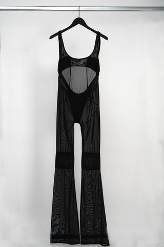 'SLINK' PANELED EVENING CATSUIT