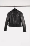 "HIPPOLYTA" GUARDED LEATHER BIKER JACKET