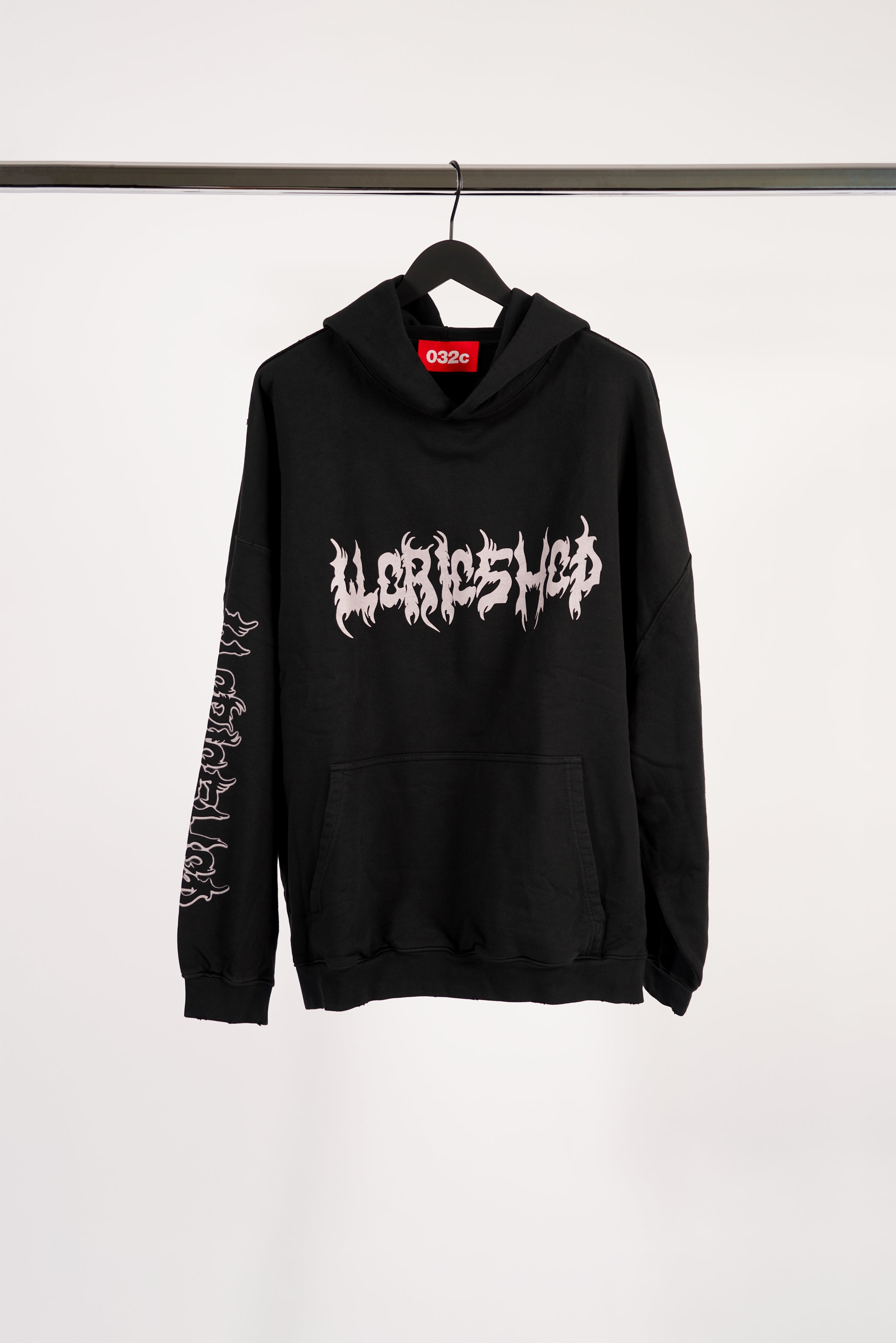 "FAITHLESS" OVERSIZED HOODIE WASHED BLACK