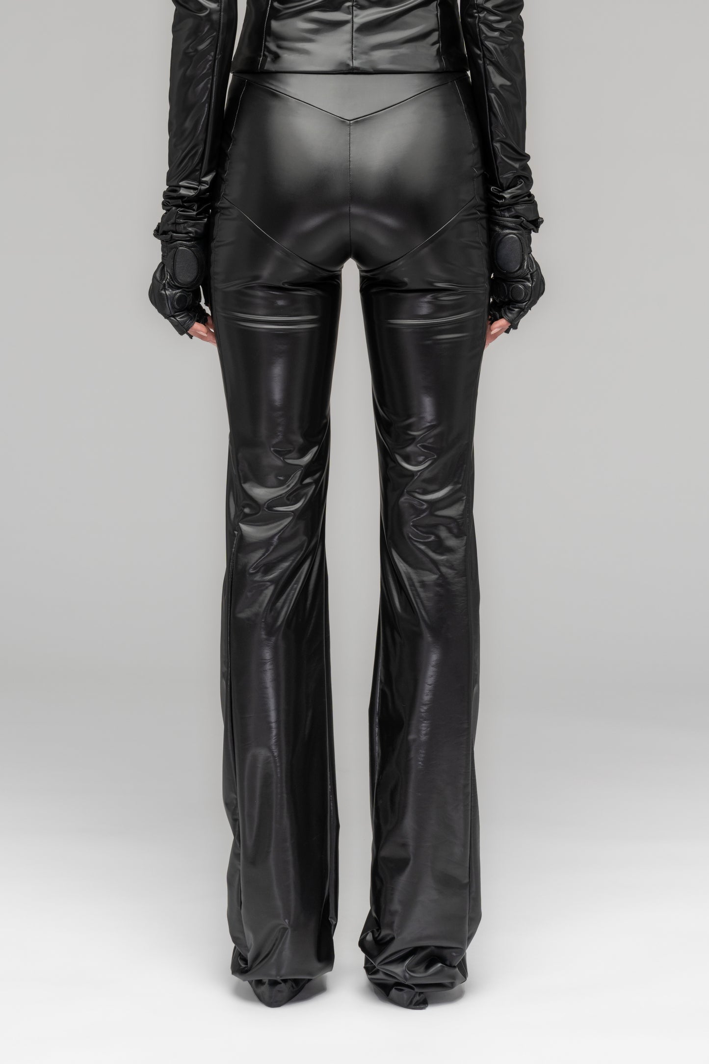 "TRAPEZE" WOVEN STRETCH SUIT TROUSERS IN LUSTER