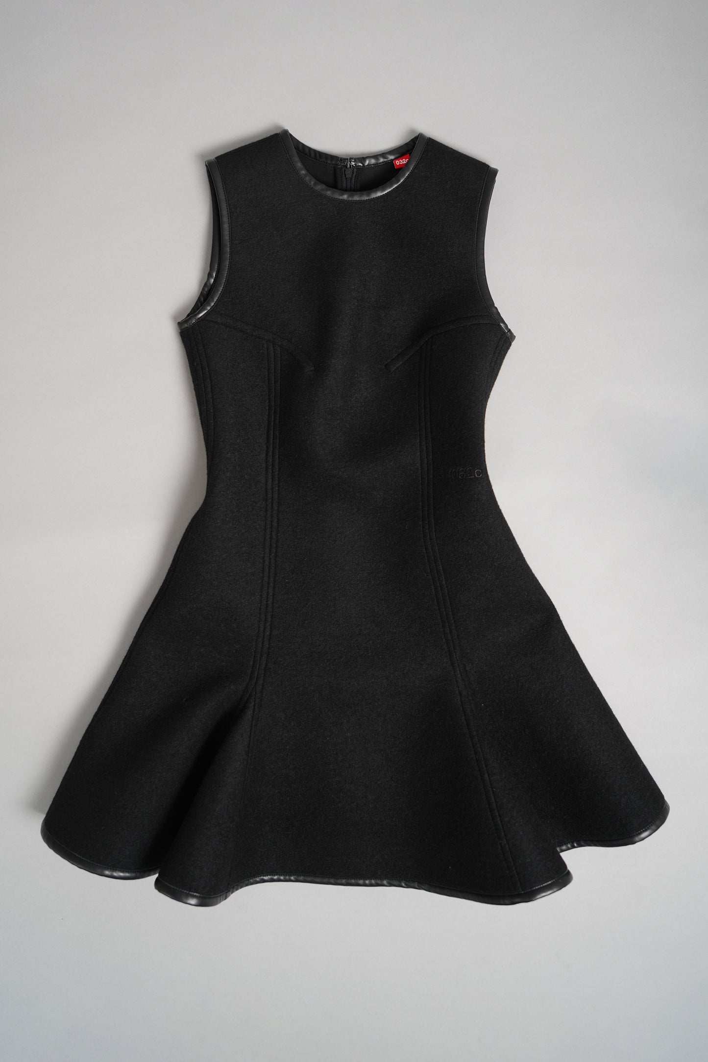 NEOPRENE WOOL SHORT DRESS