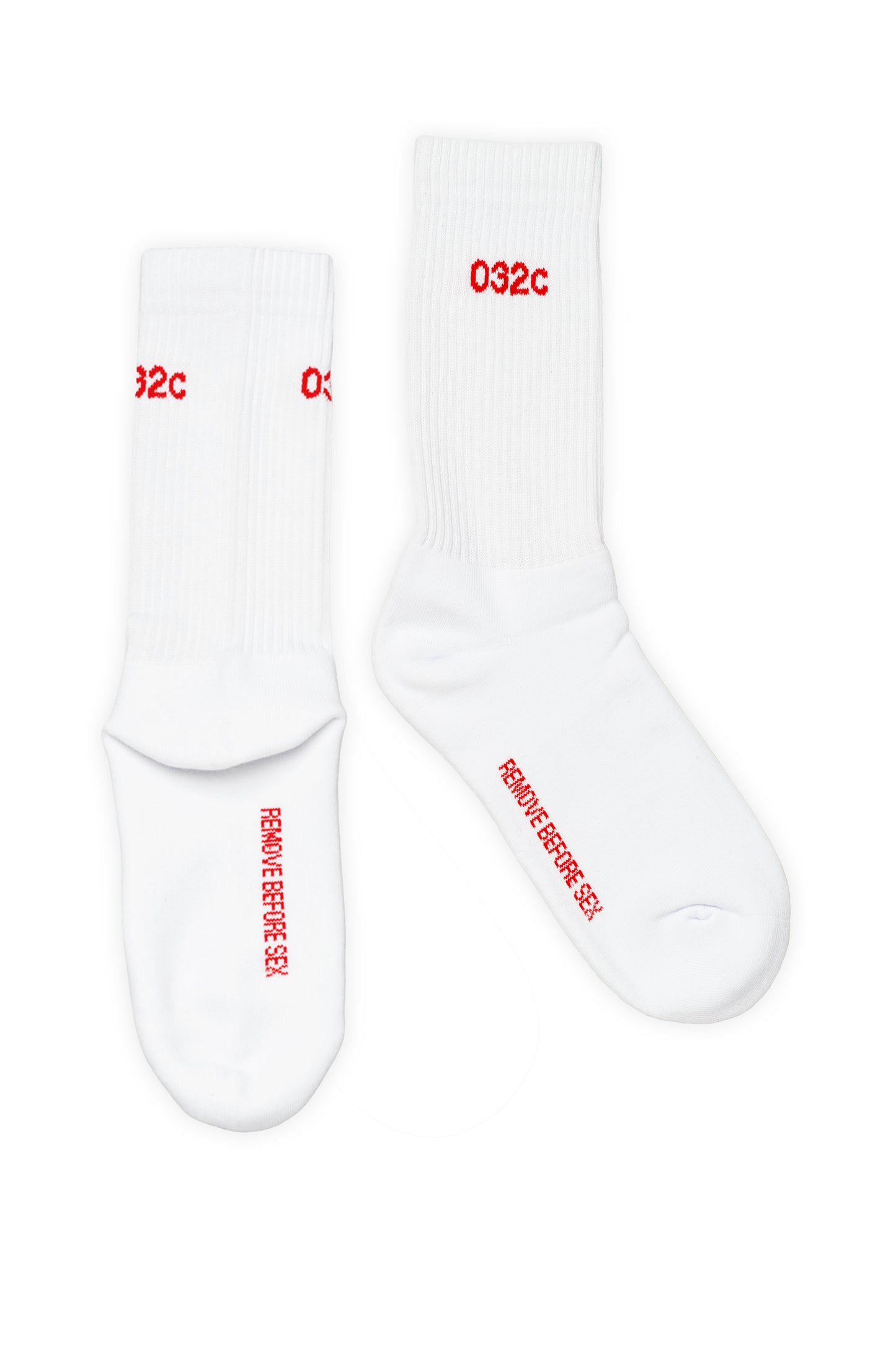 "REMOVE BEFORE SEX" SOCKS WHITE/RED