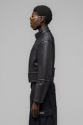"HIPPOLYTA" GUARDED LEATHER BIKER JACKET