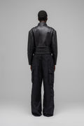 "HIPPOLYTA" GUARDED LEATHER BIKER JACKET