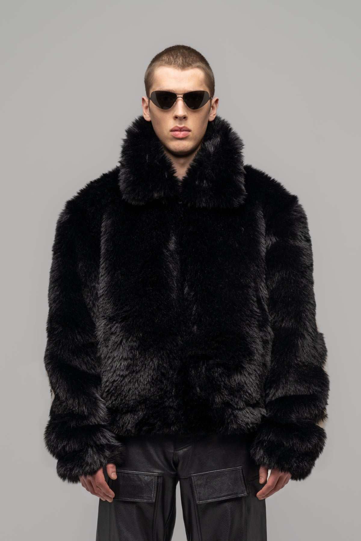 "ANTI-GAUGUIN" FAUX FUR BLOUSON