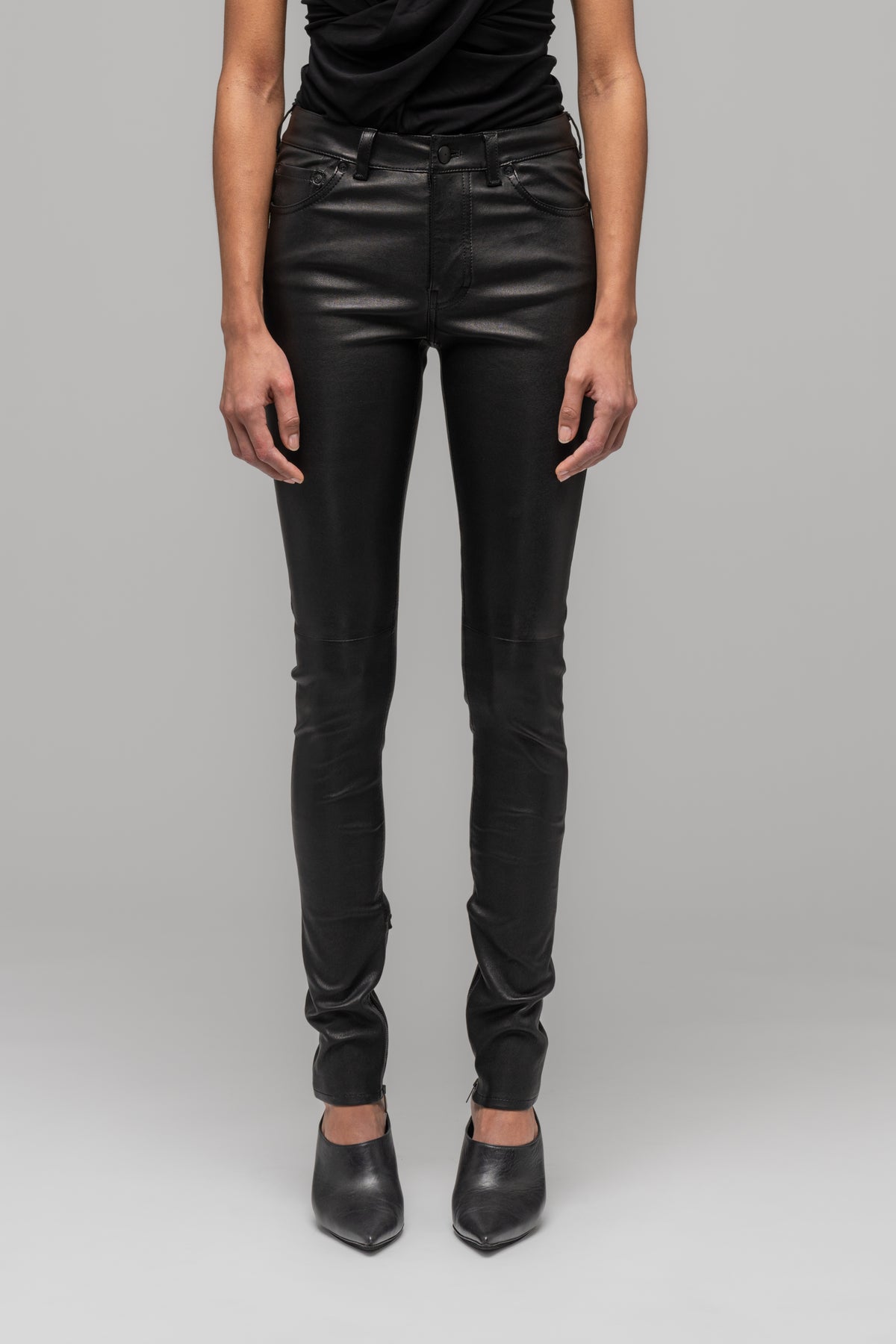 SKINNY LEATHER STRETCH TROUSERS PRE-ORDER