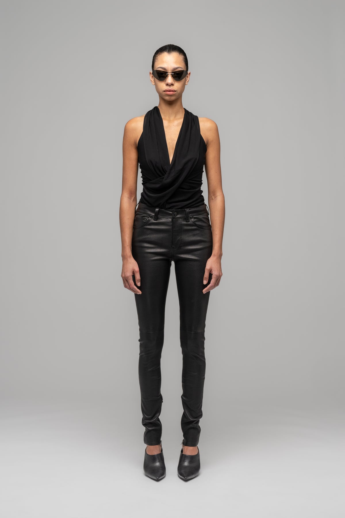 SKINNY LEATHER STRETCH TROUSERS PRE-ORDER