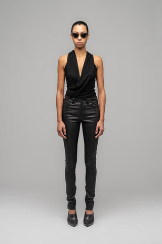 SKINNY LEATHER STRETCH TROUSERS