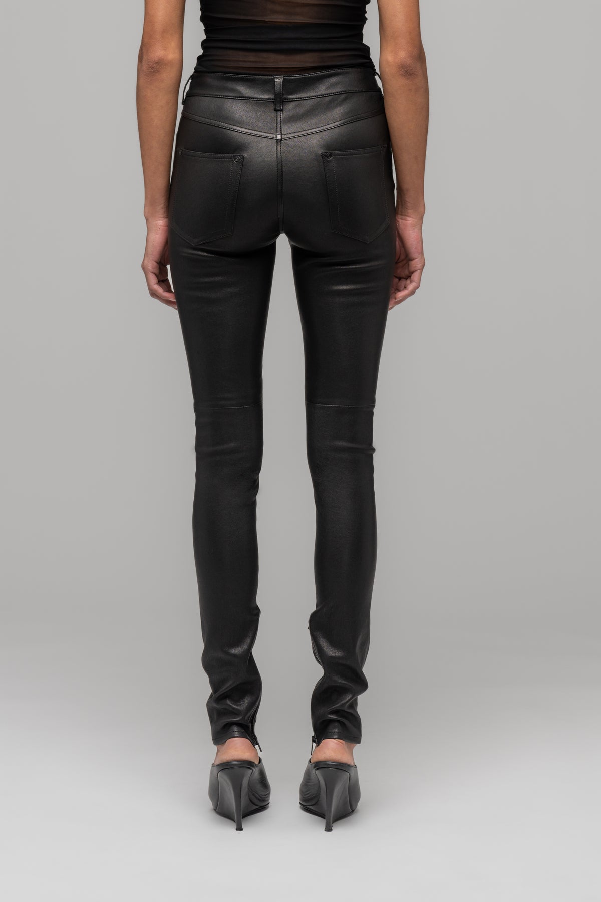 SKINNY LEATHER STRETCH TROUSERS PRE-ORDER