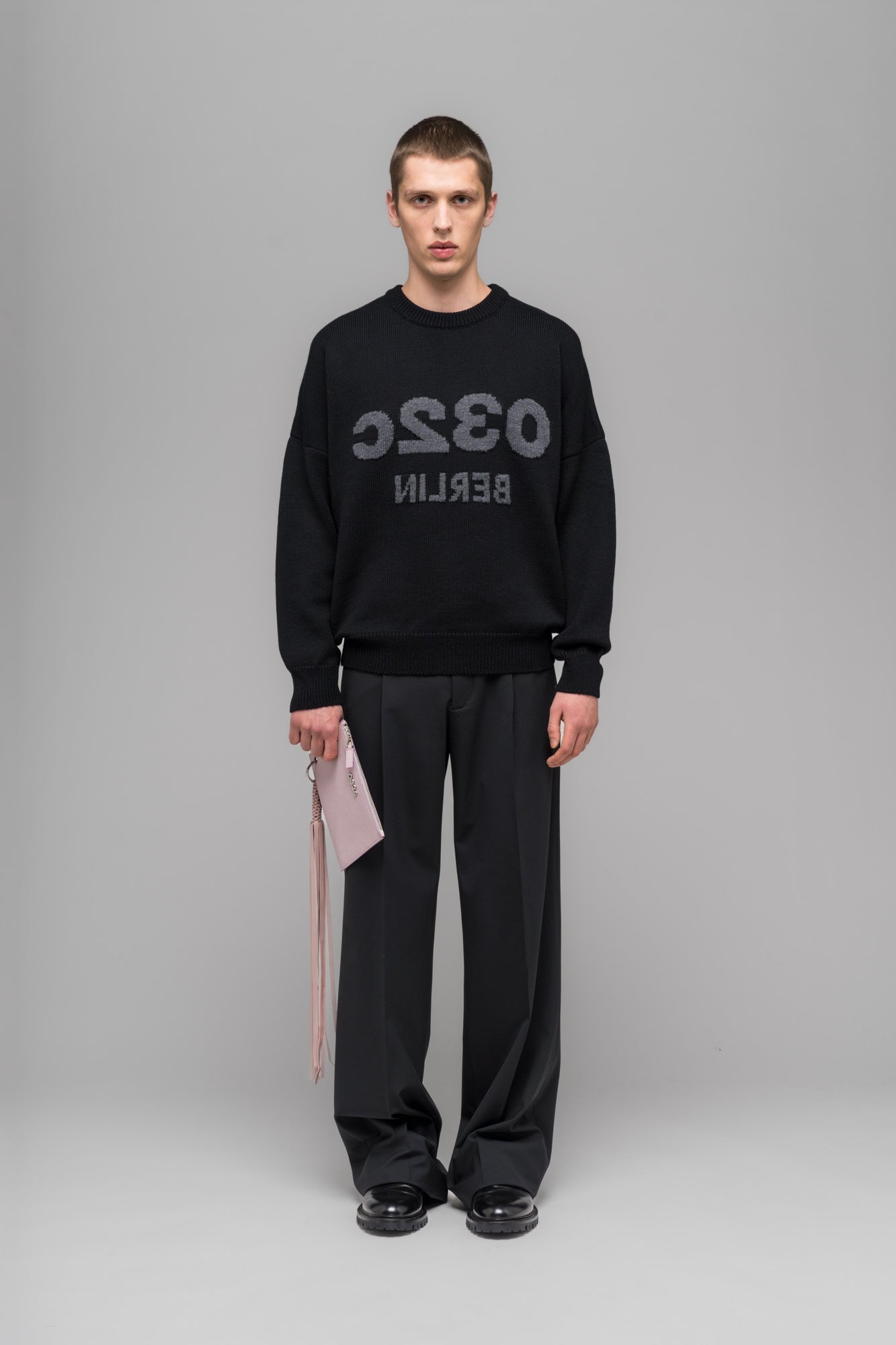 "SELFIE" SWEATER BLACK/BLACK MELANGE