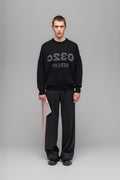 "SELFIE" SWEATER BLACK/BLACK MELANGE