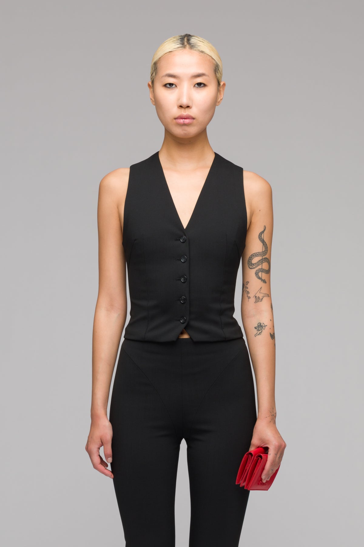 'TRAPEZE' TOO-TIGHT WOOL SUIT VEST