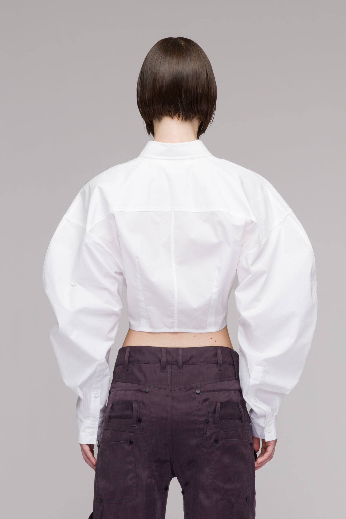 "ARCHER" WOVEN CROPPED SHIRT