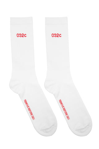 032c Socks REMOVE BEFORE SEX White/Red - 032c