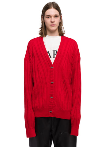 “Zen” Ribbed Cardigan Red