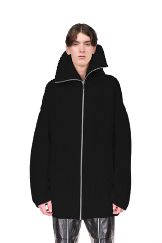 CHUNKY ''TAPED'' ZIP CARDIGAN